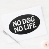 GEEN DOG GEEN LEVEN OVAL STICKER (Envelop)