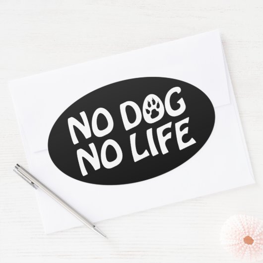 GEEN DOG GEEN LEVEN OVAL STICKER (Envelop)