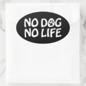 GEEN DOG GEEN LEVEN OVAL STICKER (Tas)