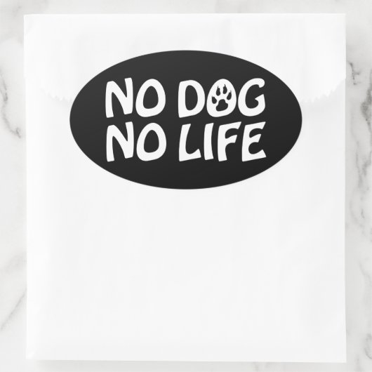 GEEN DOG GEEN LEVEN OVAL STICKER (Tas)
