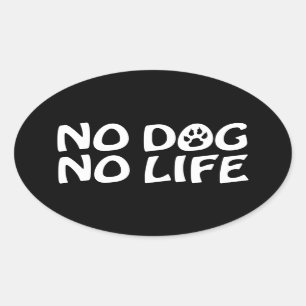 GEEN DOG GEEN LEVEN OVAL STICKER