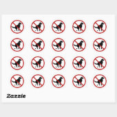 Geen dog met zwart dog Silhouette Ronde Sticker (Vel)