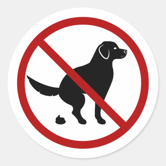 Geen dog met zwart dog Silhouette Ronde Sticker (Voorkant)