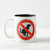 Geen Dog Poo Poop Sign Aangepast Tweekleurige Koffiemok (Links)