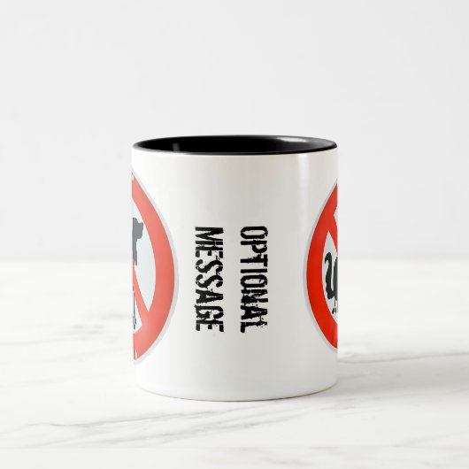 Geen Dog Poo Poop Sign Aangepast Tweekleurige Koffiemok (Center)