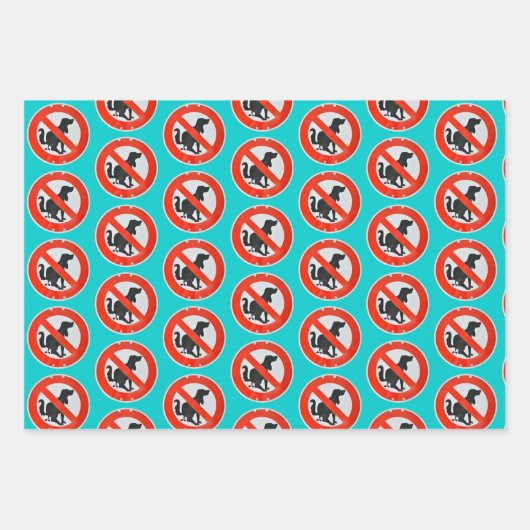 Geen Dog Poop Poo Sign Novelty Inpakpapier Vel (Voorkant)