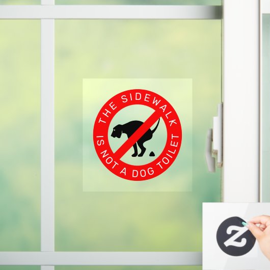 Geen Dog Pooping Sign Raamsticker (Huis)