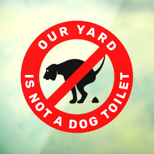 Geen Dog Pooping Sign Raamsticker