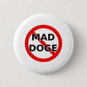 GEEN DOLLE HOND RONDE BUTTON 5,7 CM