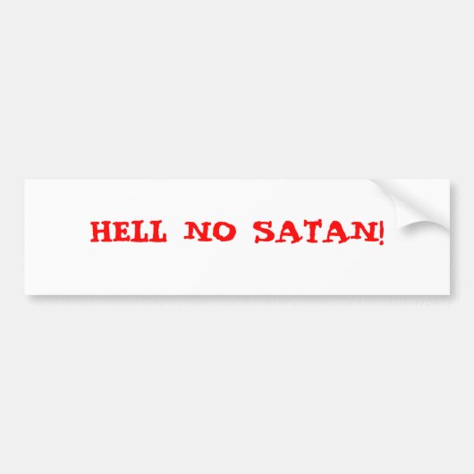 GEEN DONDER SATAN! BUMPERSTICKER (Voorkant)