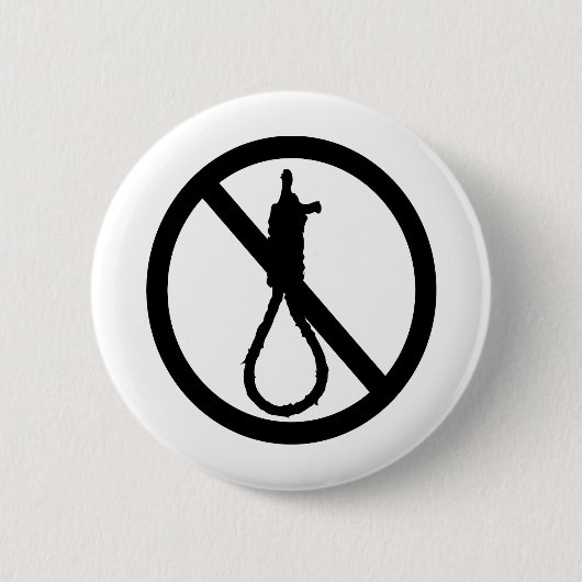Geen Doodstraf Bord Ronde Button 5,7 Cm (Voorkant)