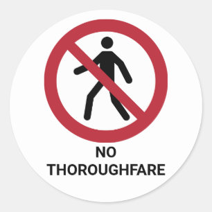 Geen doorgang ISO 7010 Verbodsbord Ronde Sticker