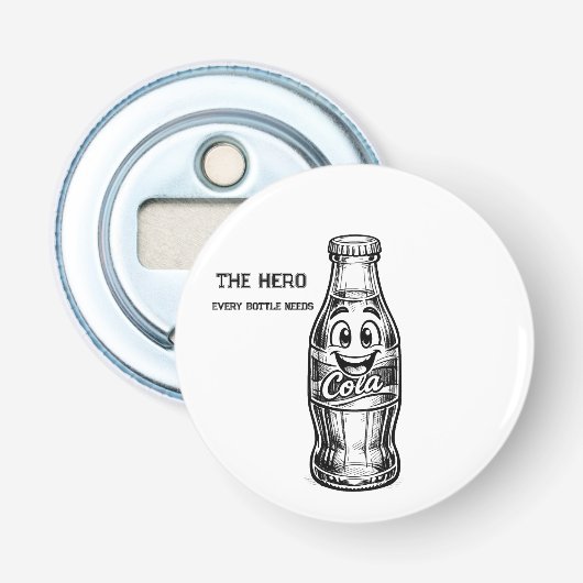 Geen Dop... Ik Open Flessen | Grappige Cola Button Flesopener (Voorkant)