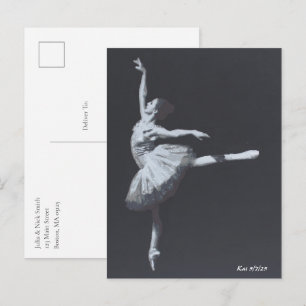 Geen Drama, Alleen Vrijheid, Zwart & Wit Ballerina Briefkaart