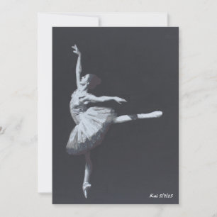 Geen Drama, Alleen Vrijheid, Zwart & Wit Ballerina Kaart