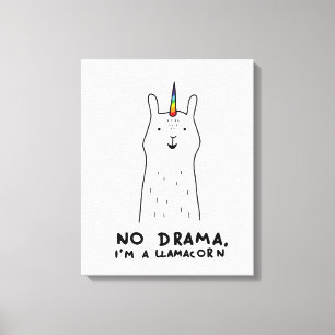 Geen drama, ik ben een Llamacorn Canvas Afdruk