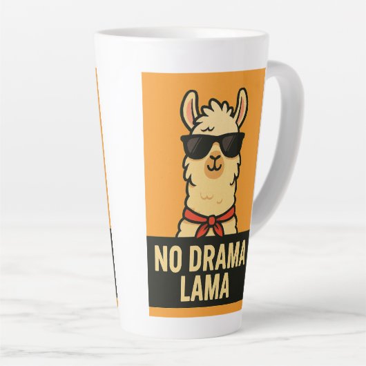 Geen drama lama - alleen koude vibes latte mok (Rechterhoek)