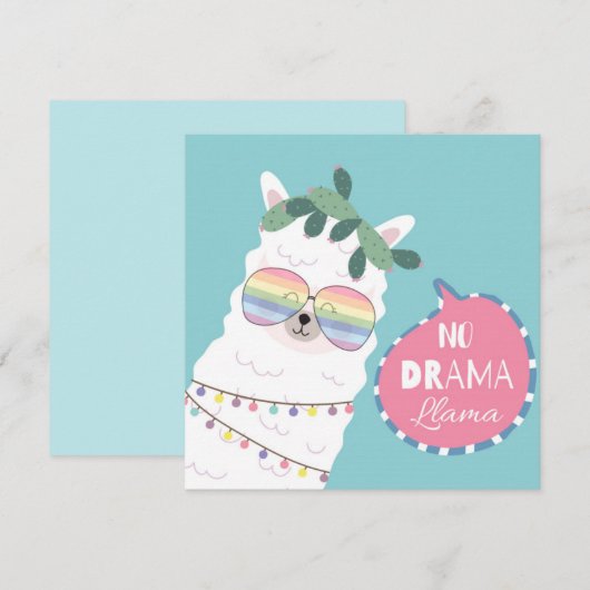Geen Drama Lama Feestdagenkaart (Voorkant / Achterkant)