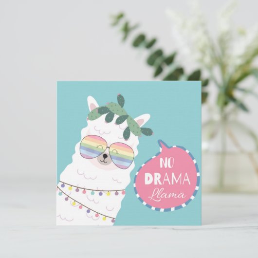 Geen Drama Lama Feestdagenkaart (Staand voorkant)