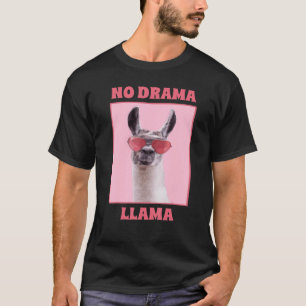 Geen Drama Lama Grappig Koel Drama Koningin Boerde T-shirt