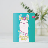 Geen Drama Lama illustratie Monogram Feestdagenkaart (Staand voorkant)