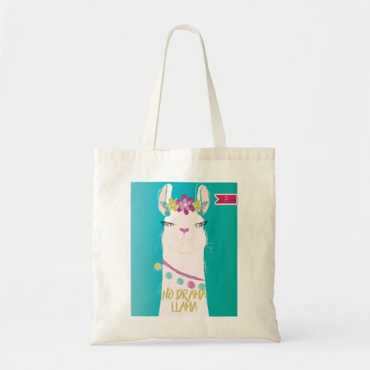 Geen Drama Lama illustratie Monogram Tote Bag (Voorkant)