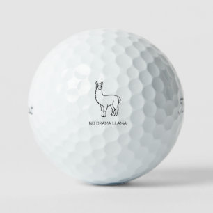 'Geen Drama Lama' Leuk Lama-ontwerp Speelse Humor Golfballen