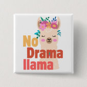 Geen drama lama pin vierkante button 5,1 cm (Voorkant)