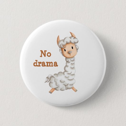 Geen drama lama schattig gepersonaliseerd ronde button 5,7 cm (Voorkant)
