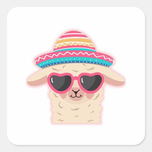 Geen Drama Lama Vierkante Sticker (Voorkant)