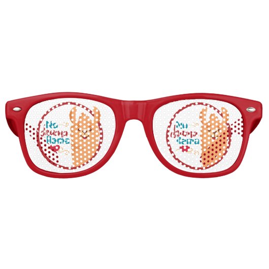 Geen drama lama (warm) retro zonnebril (Voorkant)