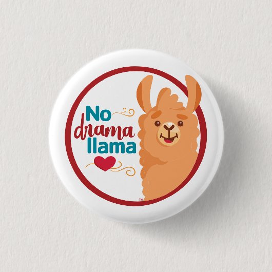 Geen drama lama (warm) ronde button 3,2 cm (Voorkant)
