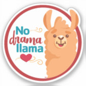 Geen drama lama (warm) sticker (Voorkant)