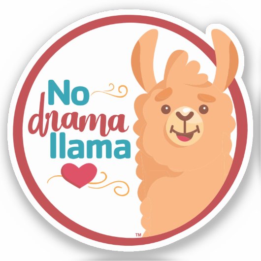 Geen drama lama (warm) sticker (Voorkant)