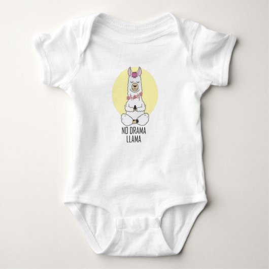 Geen drama Llama Baby Romper (Voorkant)