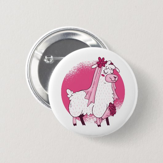 Geen Drama LLama BRUID Funny Huwelijk Bruidsfeest Ronde Button 5,7 Cm (Voorkant /achterkant)