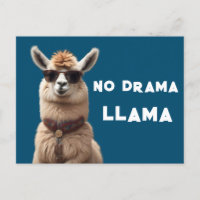 Geen drama Llama Cool Alpaca Draag zonnebril blauw