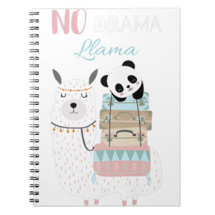 Geen Drama Llama Cute Panda die Llama Alpaca Prem  Notitieboek