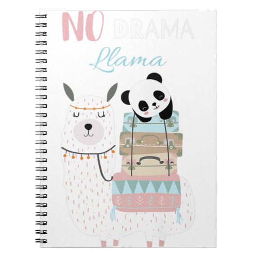 Geen Drama Llama Cute Panda die Llama Alpaca Prem  Notitieboek (Voorkant)