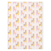 Geen Drama Llama Cute Pink Yellow Pattern Tafelkleed (Voorkant)