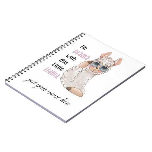 Geen Drama Llama Editable Notitieboek (Linkerzijde)