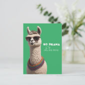 Geen Drama Llama Funky Alpaca Zonnebril Groen Briefkaart (Staand voorkant)