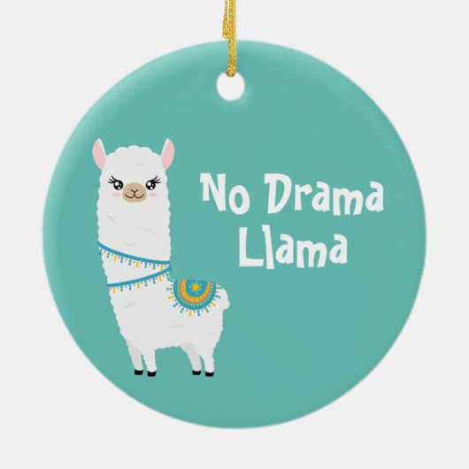 Geen drama Llama keramisch siermiddel Ornament (Achterkant)