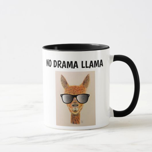 GEEN DRAMA LLAMA met zonnebrillen Koffiebuizen Mok (Rechts)