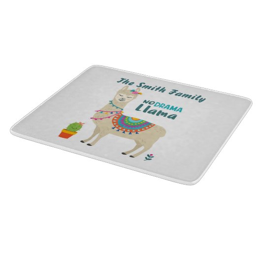 Geen Drama Llama persoonlijk Snijplank (Hoek)