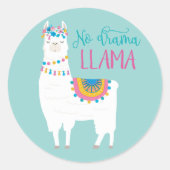 Geen Drama LLAMA Ronde Sticker (Voorkant)
