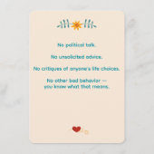 Geen Drama Llama Thanksgiving Cream Uitnodiging Informatiekaartje (Achterkant)