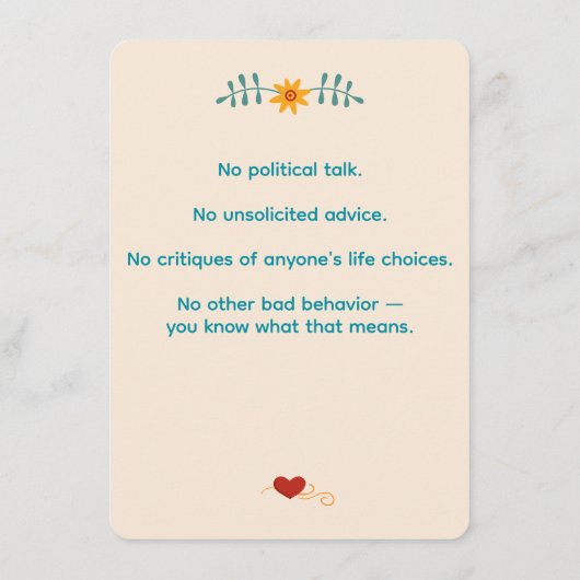 Geen Drama Llama Thanksgiving Cream Uitnodiging Informatiekaartje (Achterkant)