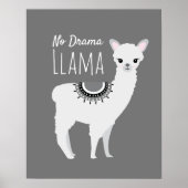 Geen drama Llama Wall Art Illustratie Poster (Voorkant)