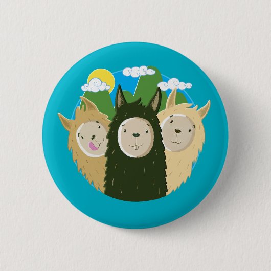 Geen Drama Llamas Brothers Ronde Button 5,7 Cm (Voorkant)